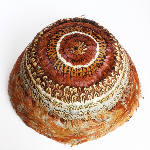 Vintage Dana Marte Original Hat with Feathers Mushroom Style Rare Retro 60s main image 10
